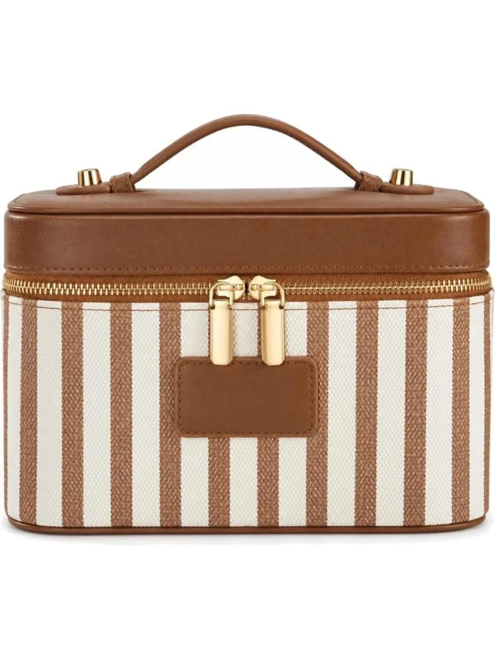 Stylish Waterproof Makeup Bag - Travel Toiletry Organizer with Brush Holder